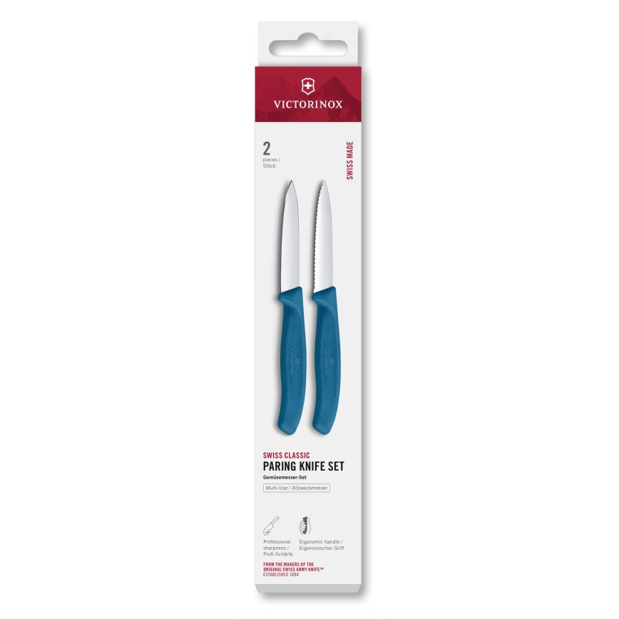 Victorinox - Set de cuchillos para verduras SWISS CLASSIC 8 cm 2 piezas azul