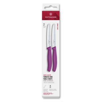Victorinox - Set de cuchillos para verduras SWISS CLASSIC, hoja 11 cm, 2 piezas, color morado