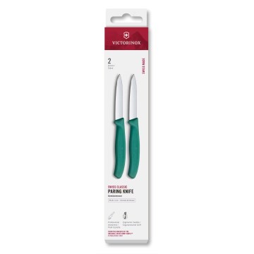 Victorinox - Set de cuchillos para verduras SWISS CLASSIC, hoja de 8 cm, 2 uds., turquesa