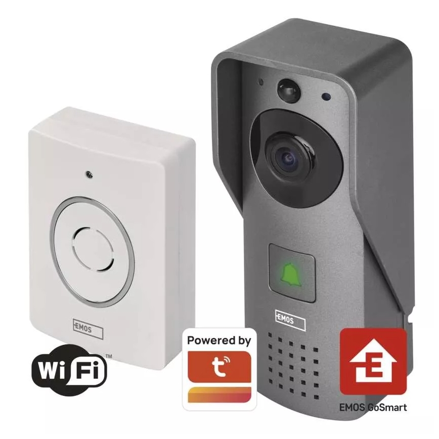 Timbre inalámbrico con vídeo y sensor de movimiento GoSmart 12V/3xAA IP44 Wi-Fi Tuya