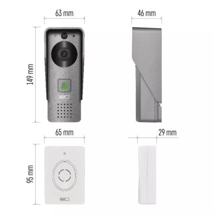 Timbre inalámbrico con vídeo y sensor de movimiento GoSmart 12V/3xAA IP44 Wi-Fi Tuya