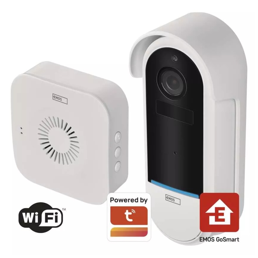 Timbre inalámbrico con vídeo y sensor de movimiento GoSmart 5V 3xAA IP65 Wi-Fi Tuya