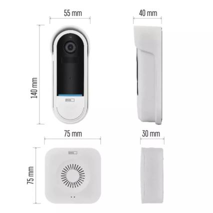 Timbre inalámbrico con vídeo y sensor de movimiento GoSmart 5V 3xAA IP65 Wi-Fi Tuya