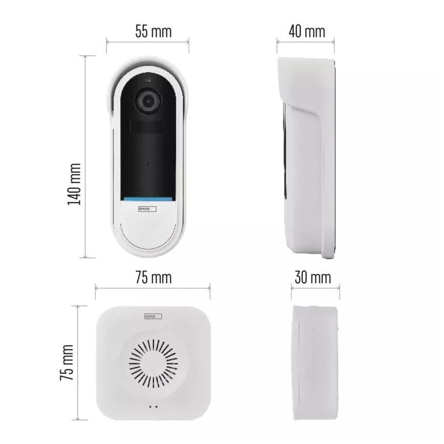 Timbre inalámbrico con vídeo y sensor de movimiento GoSmart 5V 3xAA IP65 Wi-Fi Tuya