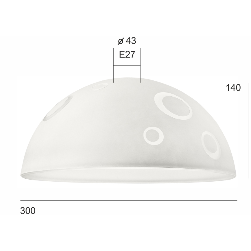 Vidrio de repuesto para lámpara de araña SFERA E27 140x300 mm blanco