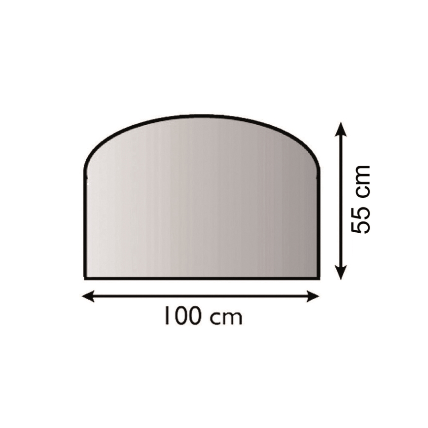 Vidrio para estufa 1000x550x6 mm semicírculo