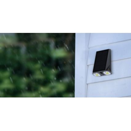 Viking - Aplique solar de pared regulable con sensor LED/1,3W/3,7V IP44 4000K 2000 mAh