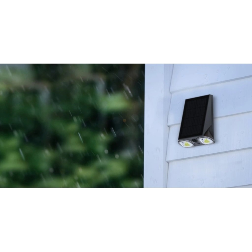 Viking - Aplique solar de pared regulable con sensor LED/1,3W/3,7V IP44 4000K 2000 mAh