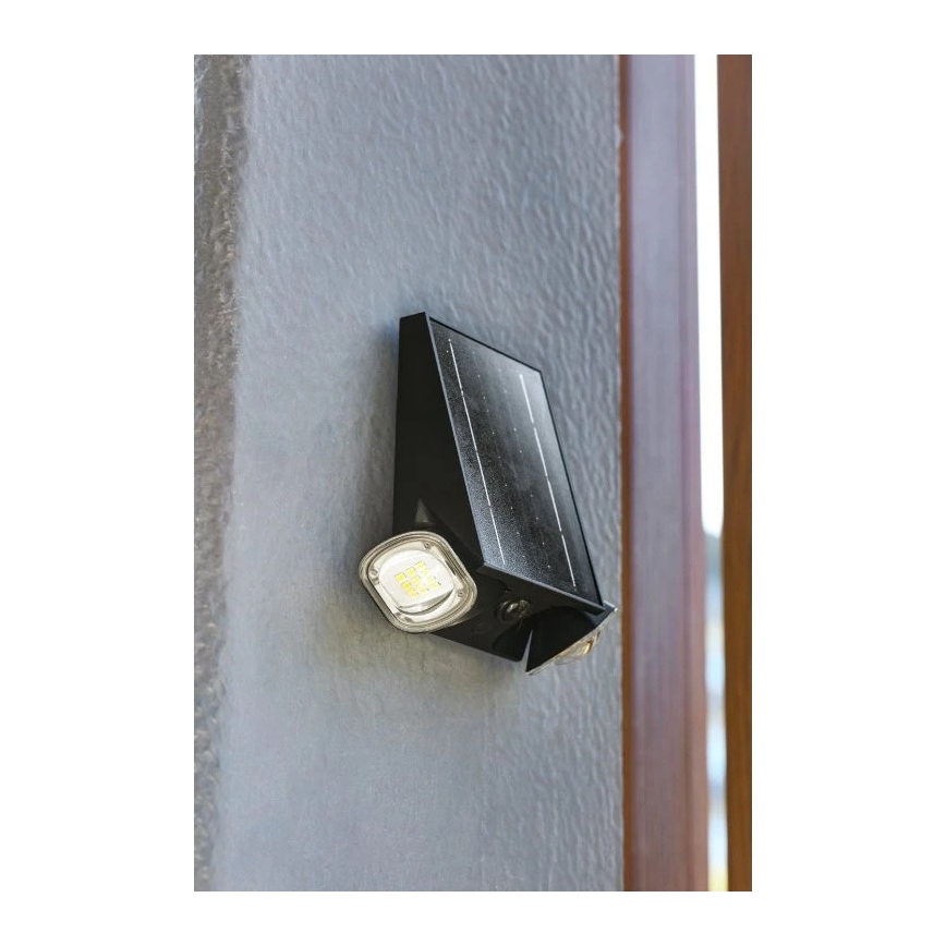 Viking - Aplique solar de pared regulable con sensor LED/1,3W/3,7V IP44 4000K 2000 mAh