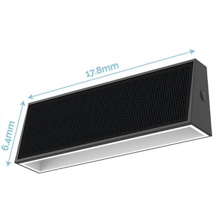 Viking - Aplique solar de pared LED/1,3W/3,7V IP44 4000K 2000 mAh