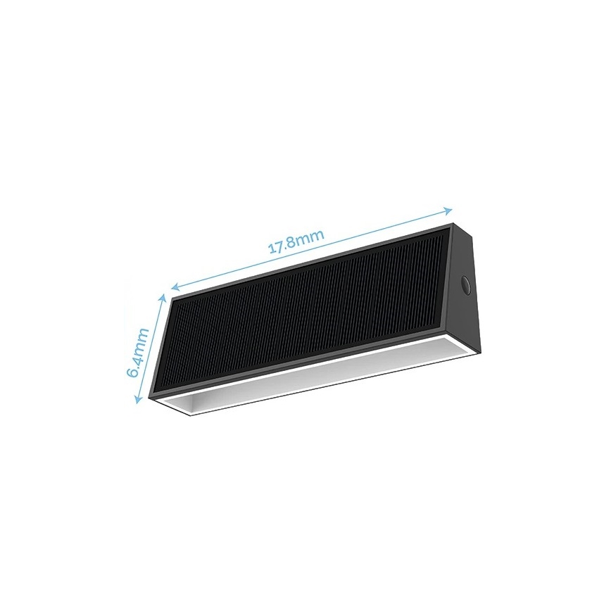 Viking - Aplique solar de pared LED/1,3W/3,7V IP44 4000K 2000 mAh