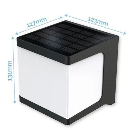 Viking - Aplique solar LED de pared con sensor LED/1,5W/3,7V IP54 4000K 2000 mAh