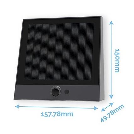 Viking - Aplique solar de pared LED regulable con sensor LED/2W/3,7V IP54 4000K 2000 mAh