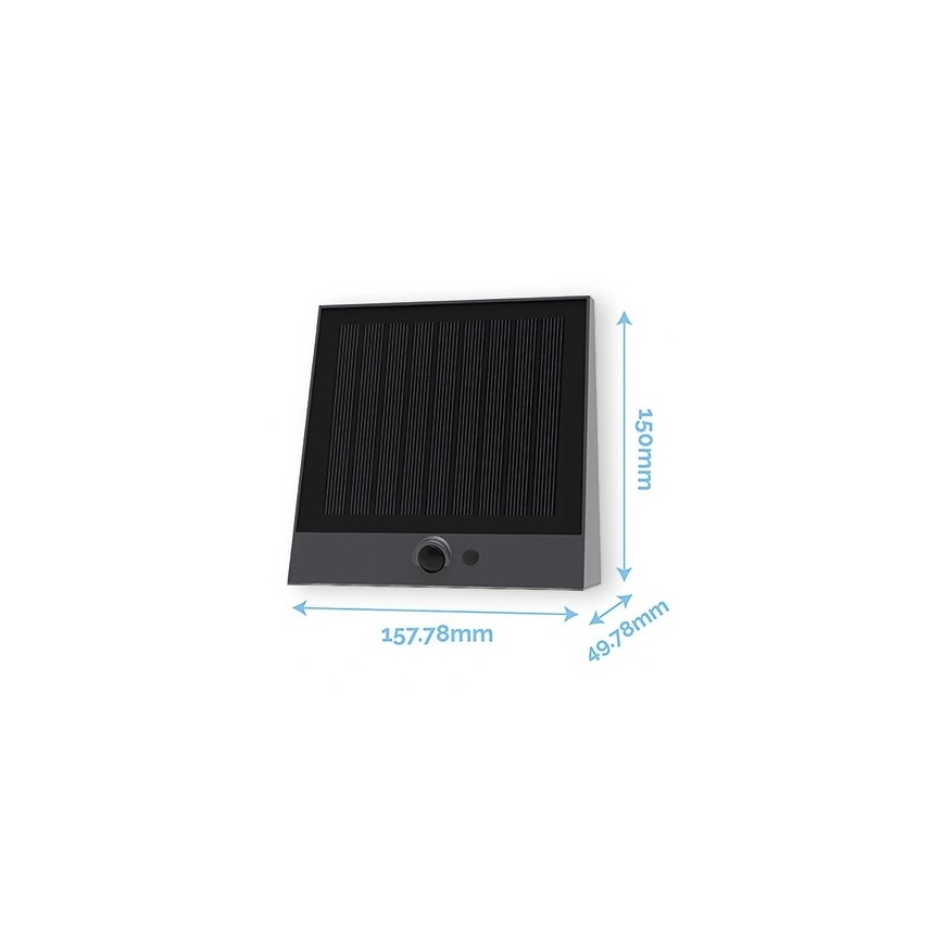 Viking - Aplique solar de pared LED regulable con sensor LED/2W/3,7V IP54 4000K 2000 mAh