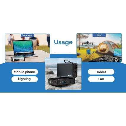 Viking - Estación de carga con pantalla LED y Power Delivery, 148 Wh