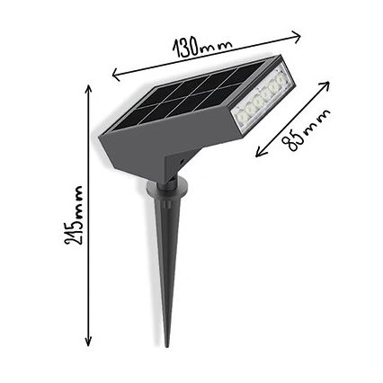 Viking - Lámpara solar LED/1,4W/3,7V IP65 3000K