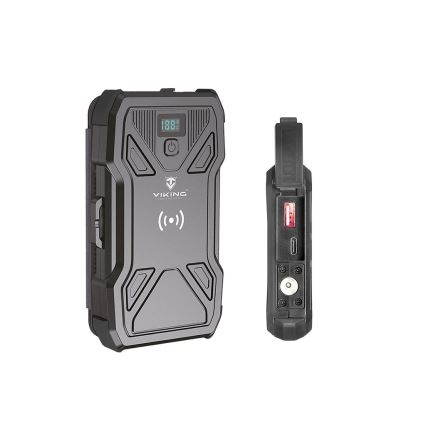 Viking - Power Bank con linterna LED integrada, carga inalámbrica y panel solar Power Delivery 22,5W/10000 mAh