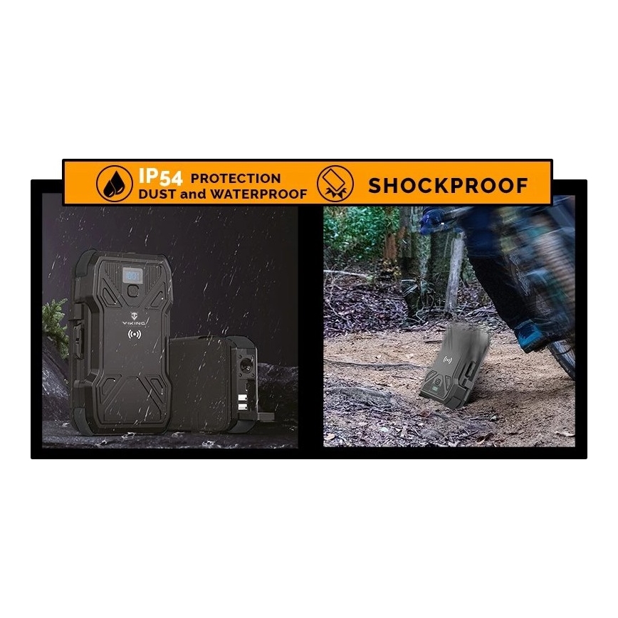 Viking - Power Bank con linterna LED integrada, carga inalámbrica y panel solar Power Delivery 22,5W/10000 mAh
