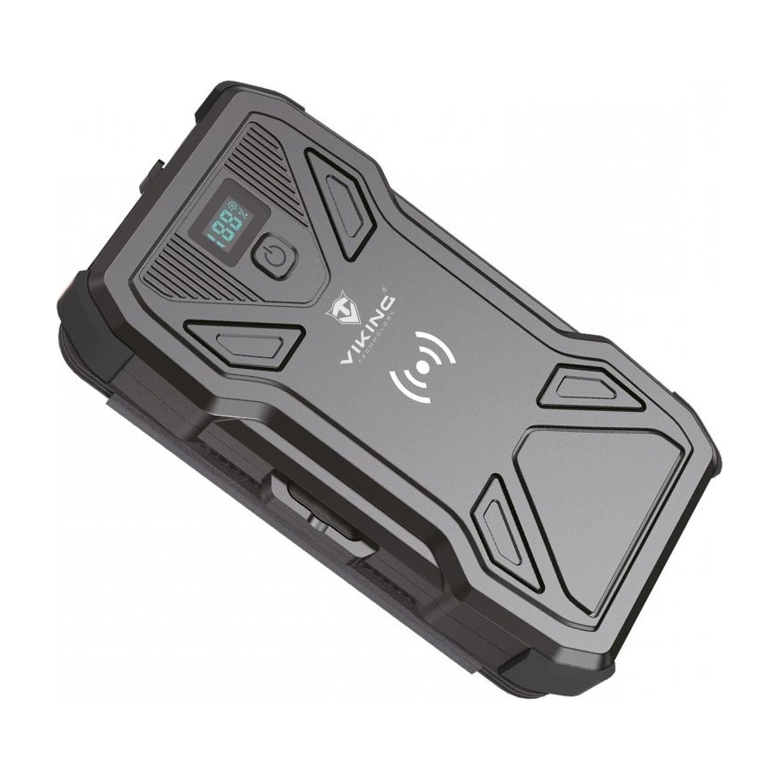 Viking - Power Bank con linterna LED integrada, carga inalámbrica y panel solar Power Delivery 22,5W/10000 mAh