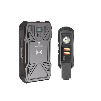 Viking - batería externa con linterna LED, carga inalámbrica y panel solar, Power Delivery 22,5 W / 20.000 mAh