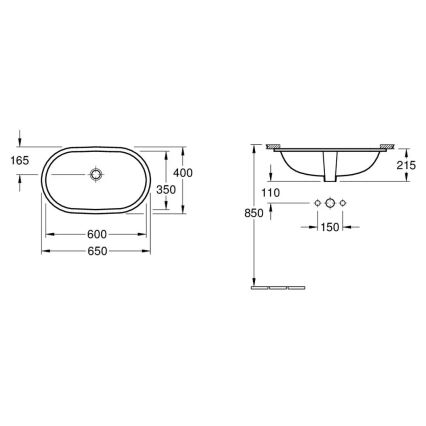 Villeroy & Boch 41626001 - Lavabo encastrado O.NOVO 60x35 cm cerámica/blanco