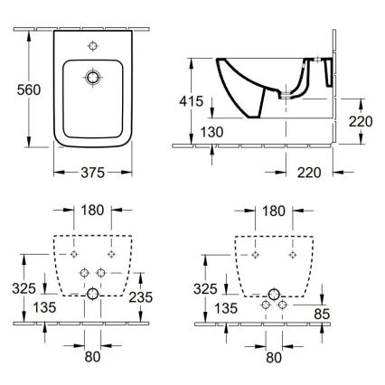 Villeroy & Boch 44110001 - Bidé suspendido VENTICELLO cerámica/blanco