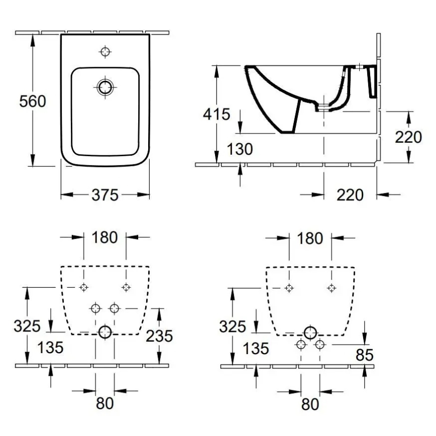 Villeroy & Boch 44110001 - Bidé suspendido VENTICELLO cerámica/blanco