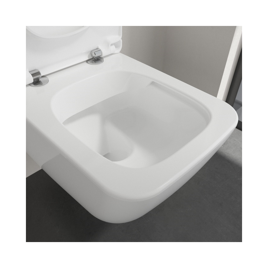 Villeroy & Boch 4611RLR1 - Inodoro suspendido con asiento de cierre suave SoftClose VENTICELLO cerámica/blanco