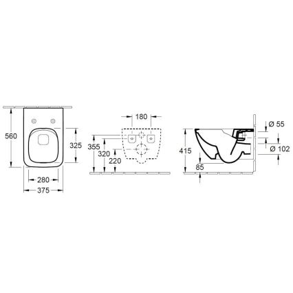 Villeroy & Boch 4611RSR1 - Inodoro suspendido con asiento SoftClose VENTICELLO cerámica/blanco