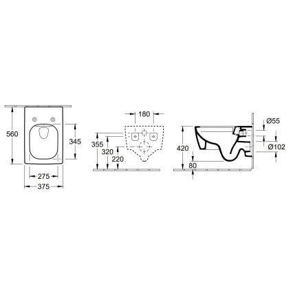 Villeroy & Boch 4633R001 - Inodoro suspendido MEMENTO cerámica/blanco