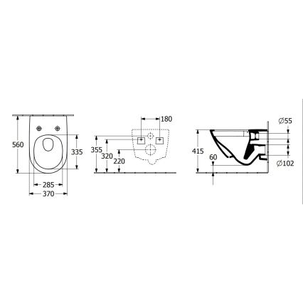 Villeroy & Boch 4670T0T2 - Inodoro suspendido SUBWAY 3.0 cerámica/blanco