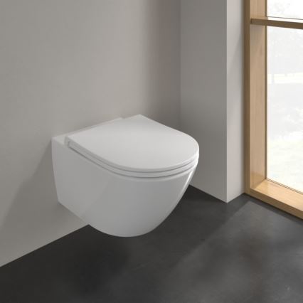 Villeroy & Boch 4670T9R1 - Inodoro suspendido con asiento SoftClose SUBWAY 3.0 cerámica/blanco