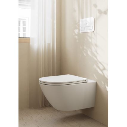 Villeroy & Boch 4670T9R1 - Inodoro suspendido con asiento SoftClose SUBWAY 3.0 cerámica/blanco