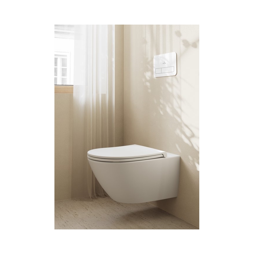 Villeroy & Boch 4670T9R1 - Inodoro suspendido con asiento SoftClose SUBWAY 3.0 cerámica/blanco