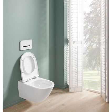 Villeroy & Boch 4670T9R1 - Inodoro suspendido con asiento SoftClose SUBWAY 3.0 cerámica/blanco