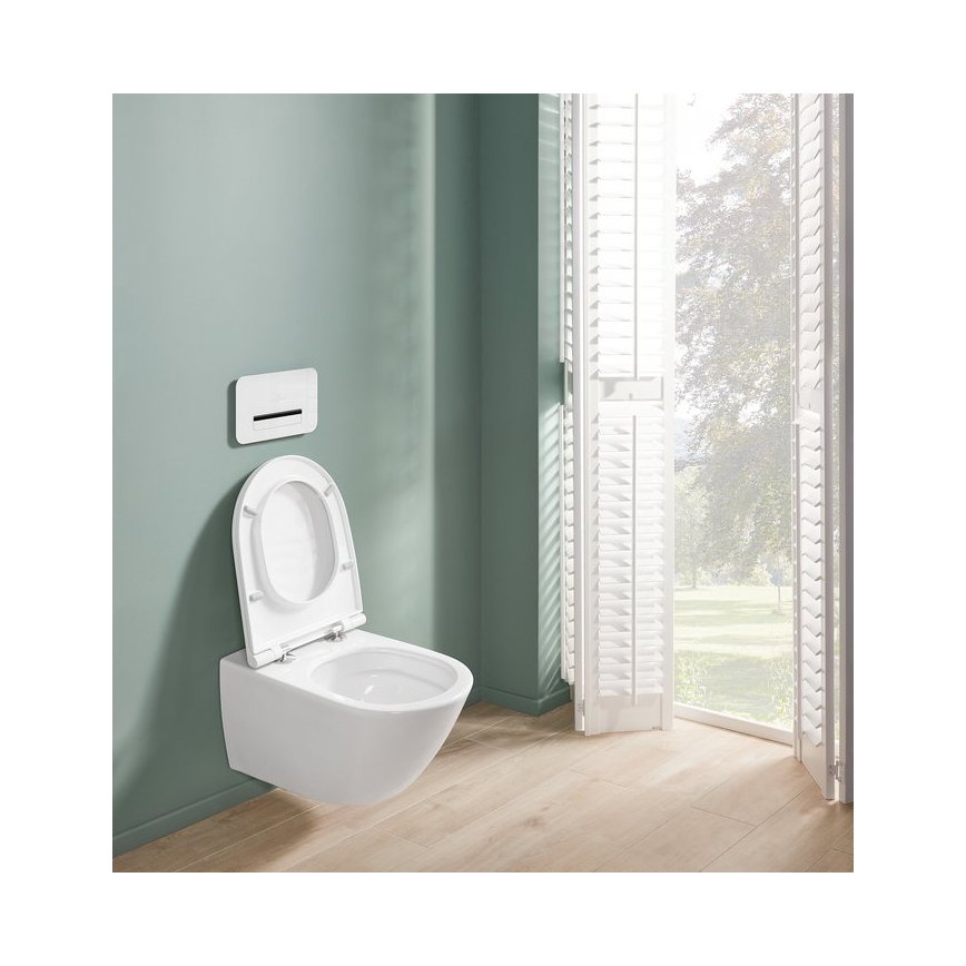 Villeroy & Boch 4670T9R1 - Inodoro suspendido con asiento SoftClose SUBWAY 3.0 cerámica/blanco