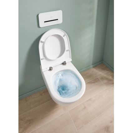 Villeroy & Boch 4670T9R1 - Inodoro suspendido con asiento SoftClose SUBWAY 3.0 cerámica/blanco