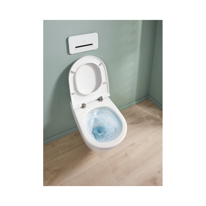 Villeroy & Boch 4670T9R1 - Inodoro suspendido con asiento SoftClose SUBWAY 3.0 cerámica/blanco