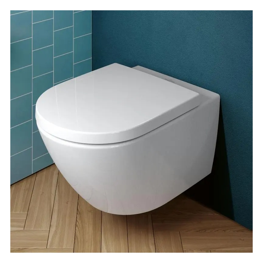 Villeroy & Boch 4670TS01 - Inodoro suspendido SUBWAY 3.0 con asiento SoftClose, cerámica/blanco
