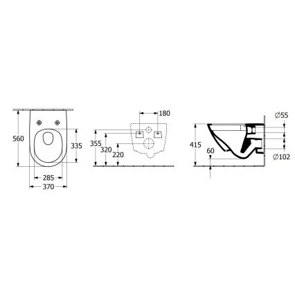 Villeroy & Boch 4670TS01 - Inodoro suspendido SUBWAY 3.0 con asiento SoftClose, cerámica/blanco
