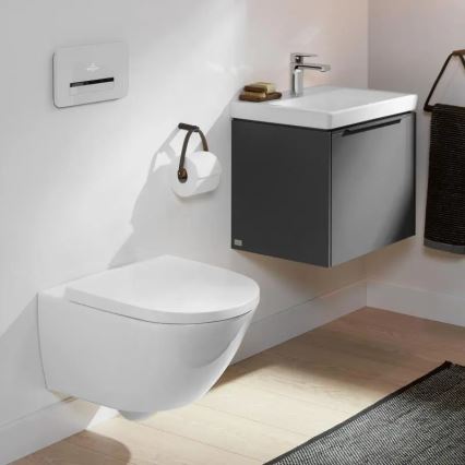 Villeroy & Boch 4670TSR1 - Inodoro suspendido SUBWAY 3.0 con asiento SoftClose, cerámica/blanco