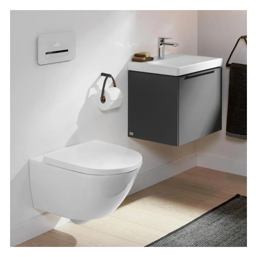 Villeroy & Boch 4670TSR1 - Inodoro suspendido SUBWAY 3.0 con asiento SoftClose, cerámica/blanco