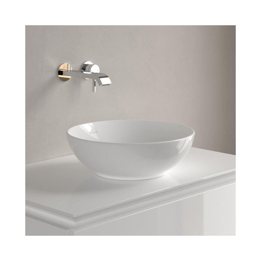 Villeroy & Boch 4A450001 - Lavabo sobre encimera LOOP&FRIENDS, Ø 38 cm, cerámica/blanco