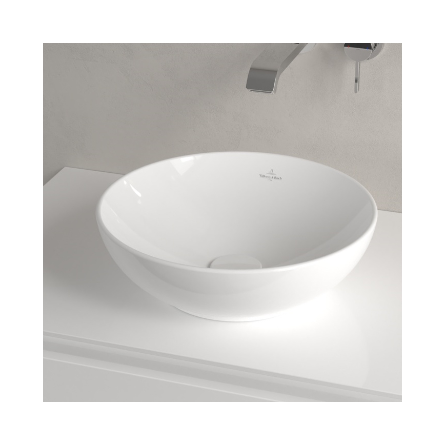 Villeroy & Boch 4A450001 - Lavabo sobre encimera LOOP&FRIENDS, Ø 38 cm, cerámica/blanco