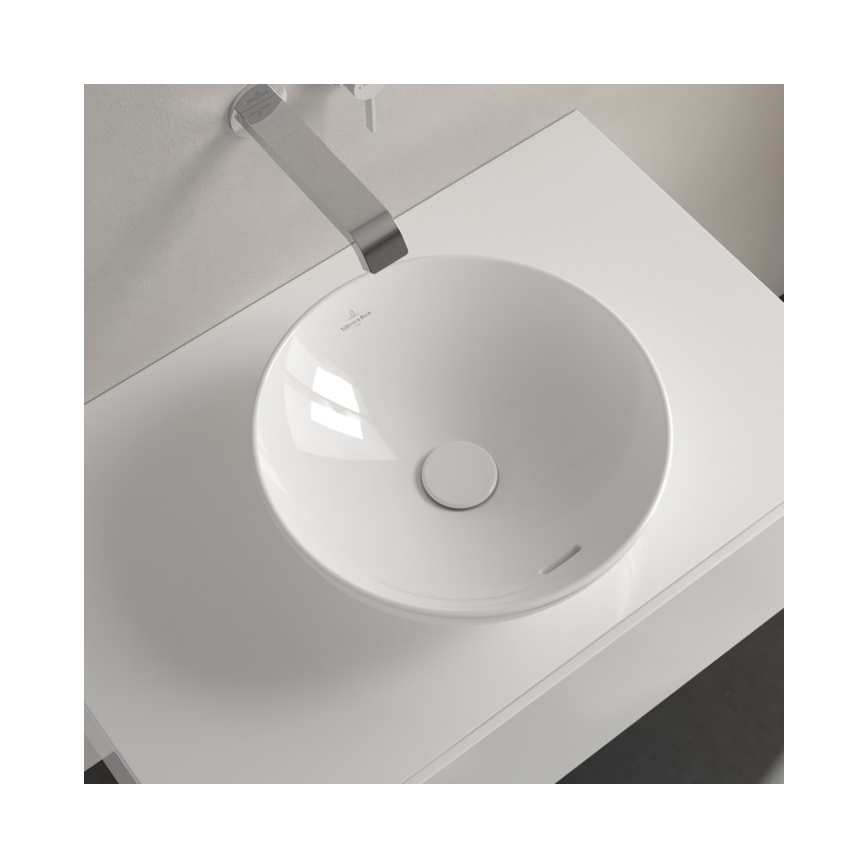 Villeroy & Boch 4A450001 - Lavabo sobre encimera LOOP&FRIENDS, Ø 38 cm, cerámica/blanco