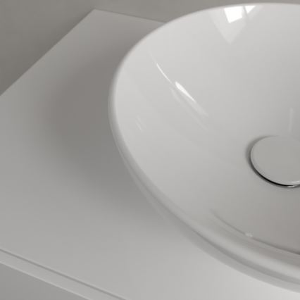 Villeroy & Boch 4A450001 - Lavabo sobre encimera LOOP&FRIENDS, Ø 38 cm, cerámica/blanco