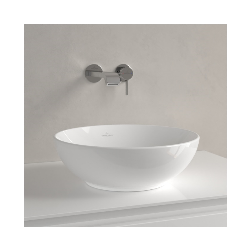 Villeroy & Boch 4A450001 - Lavabo sobre encimera LOOP&FRIENDS, Ø 38 cm, cerámica/blanco