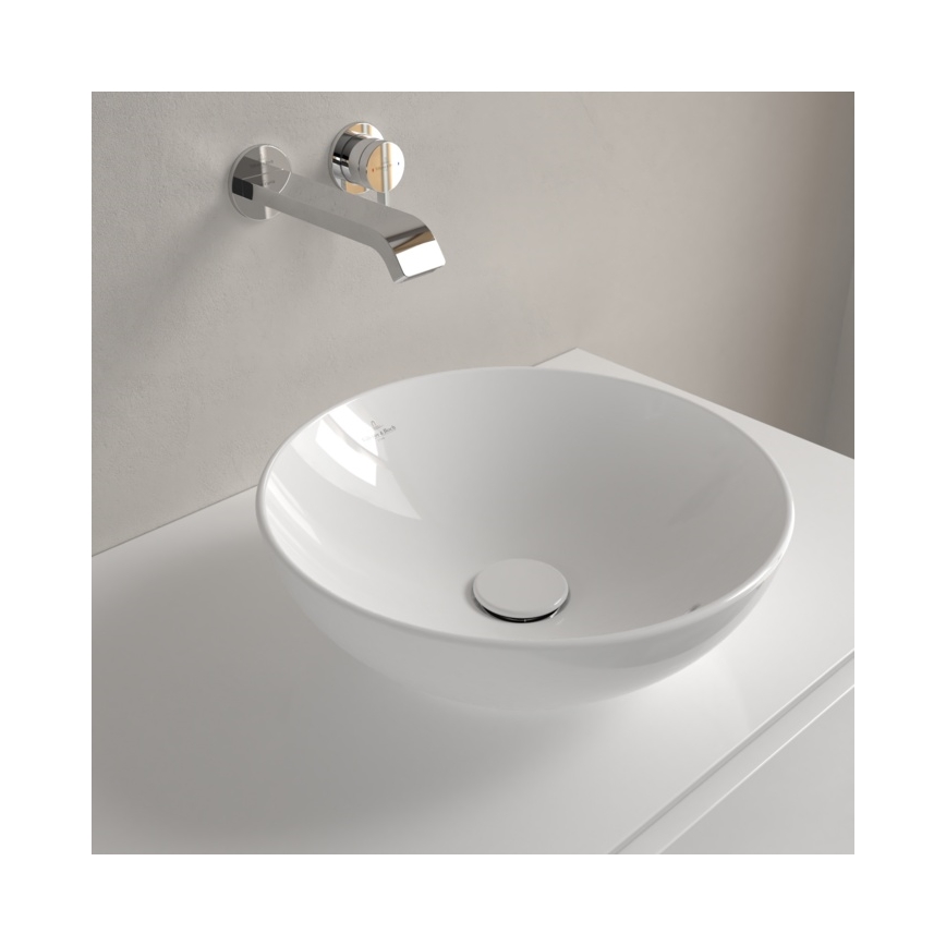 Villeroy & Boch 4A450001 - Lavabo sobre encimera LOOP&FRIENDS, Ø 38 cm, cerámica/blanco