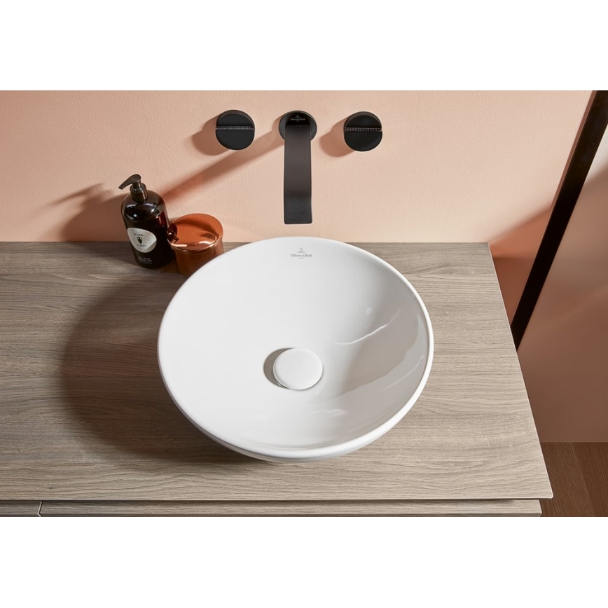 Villeroy & Boch 4A450001 - Lavabo sobre encimera LOOP&FRIENDS, Ø 38 cm, cerámica/blanco