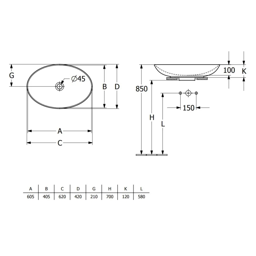 Villeroy & Boch 4A480001 - Lavabo sobre encimera LOOP&FRIENDS 62x42 cm cerámica/blanco
